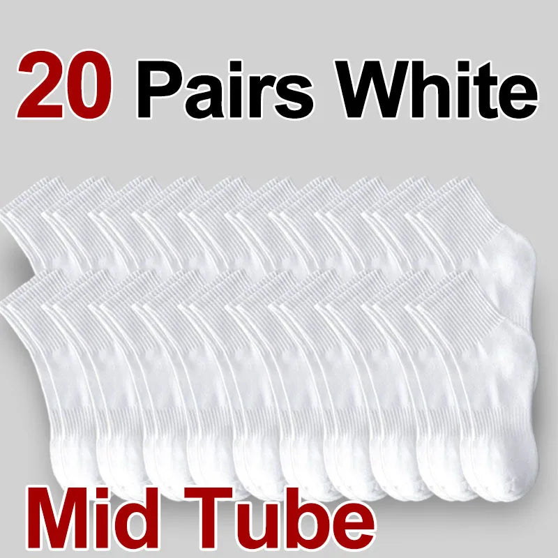 5/10/20 Pairs Neutral Solid Color Socks