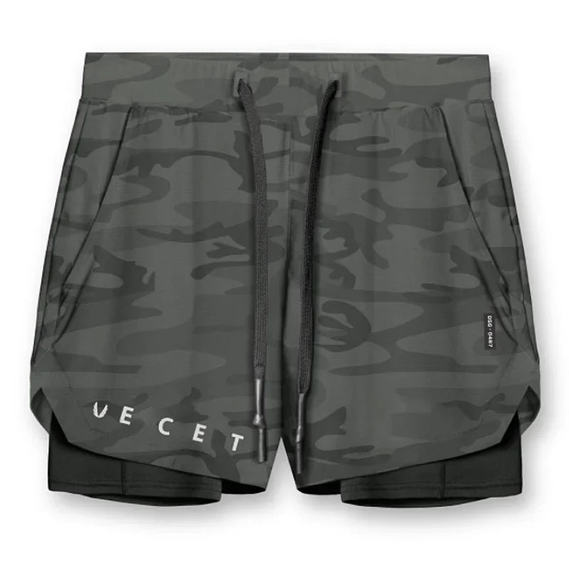 Men's Gyms Fitness 2 in 1 Quick Dry Shorts