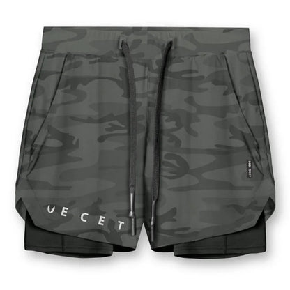 Men's Gyms Fitness 2 in 1 Quick Dry Shorts