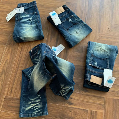 Washed Cat Beard Jeans