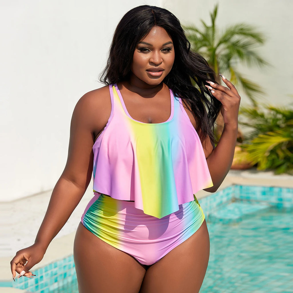 Plus Size Push Up Floral Swimsuits