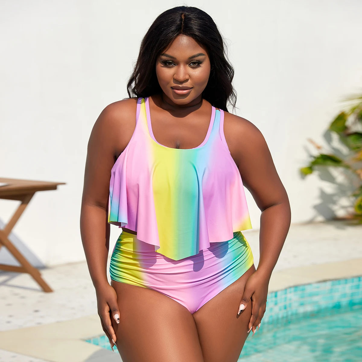 Plus Size Push Up Floral Swimsuits