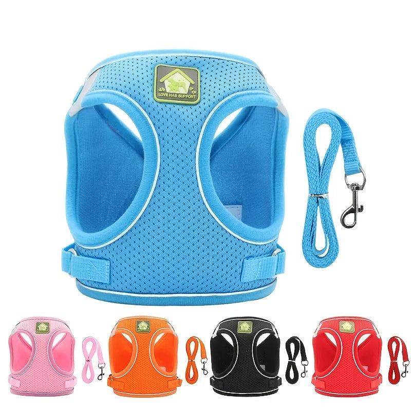 Reflective Pet Harness And Leash Set For Dog & Cat