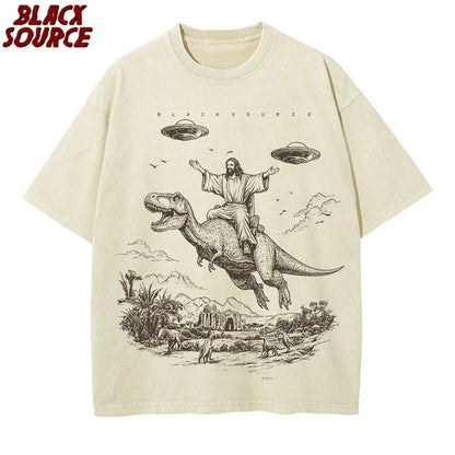 Cartoon Dinosaur Print Fashion T-Shirt