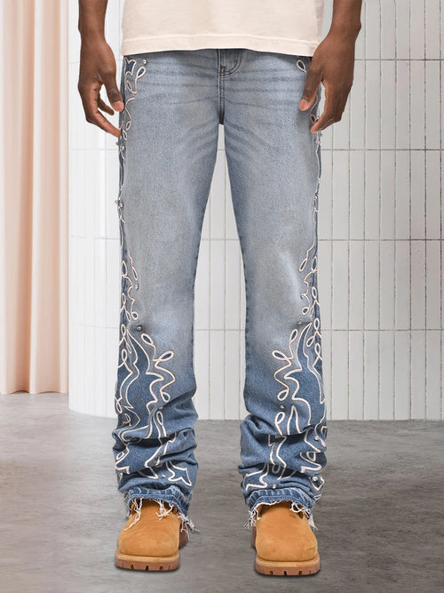 Classic Five-Pocket Distressed Detailed Jeans