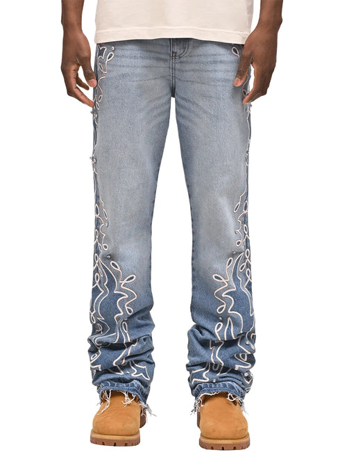 Classic Five-Pocket Distressed Detailed Jeans