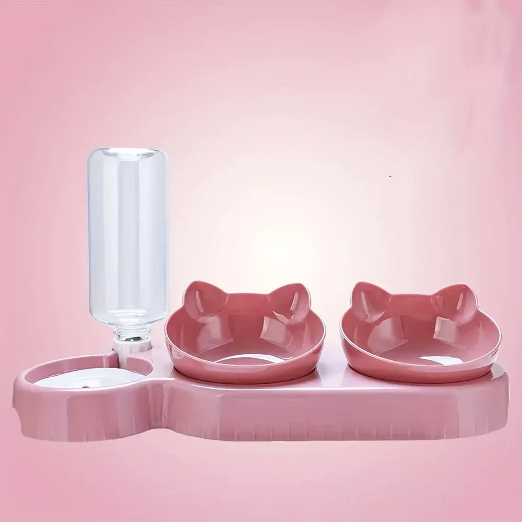Pet Bowl with Water Feeder3-in-1 Ear Design