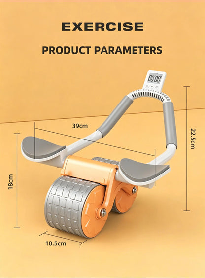 New Ab Roller Wheel with Knee Mat & Timer Automatic with Elbow Support