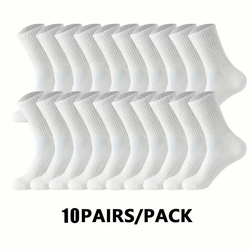 5/10/20 Pairs Neutral Solid Color Socks