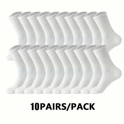 5/10/20 Pairs Neutral Solid Color Socks