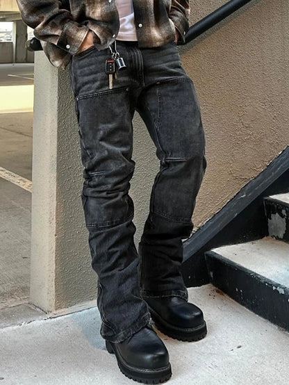 Men's Distressed Bootcut Jeans