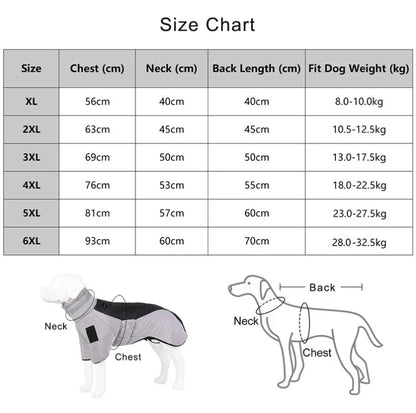 Reflective High Collar Warm Large Dog Coats