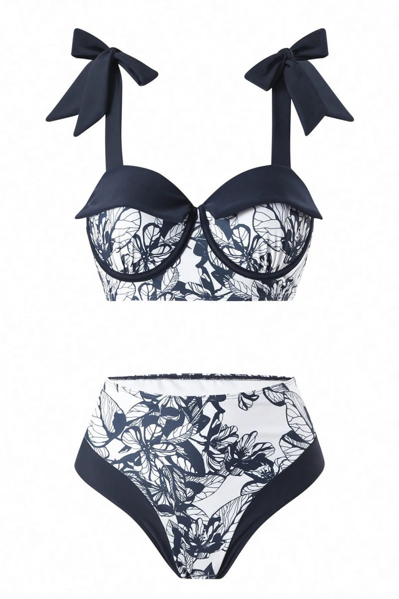 2025 Women Bikinis Set With Cover Swimsuit  Swimwear  Plus Size Push Up  Large Big Floral Swimming Suits Beachwear Bathing Suits
