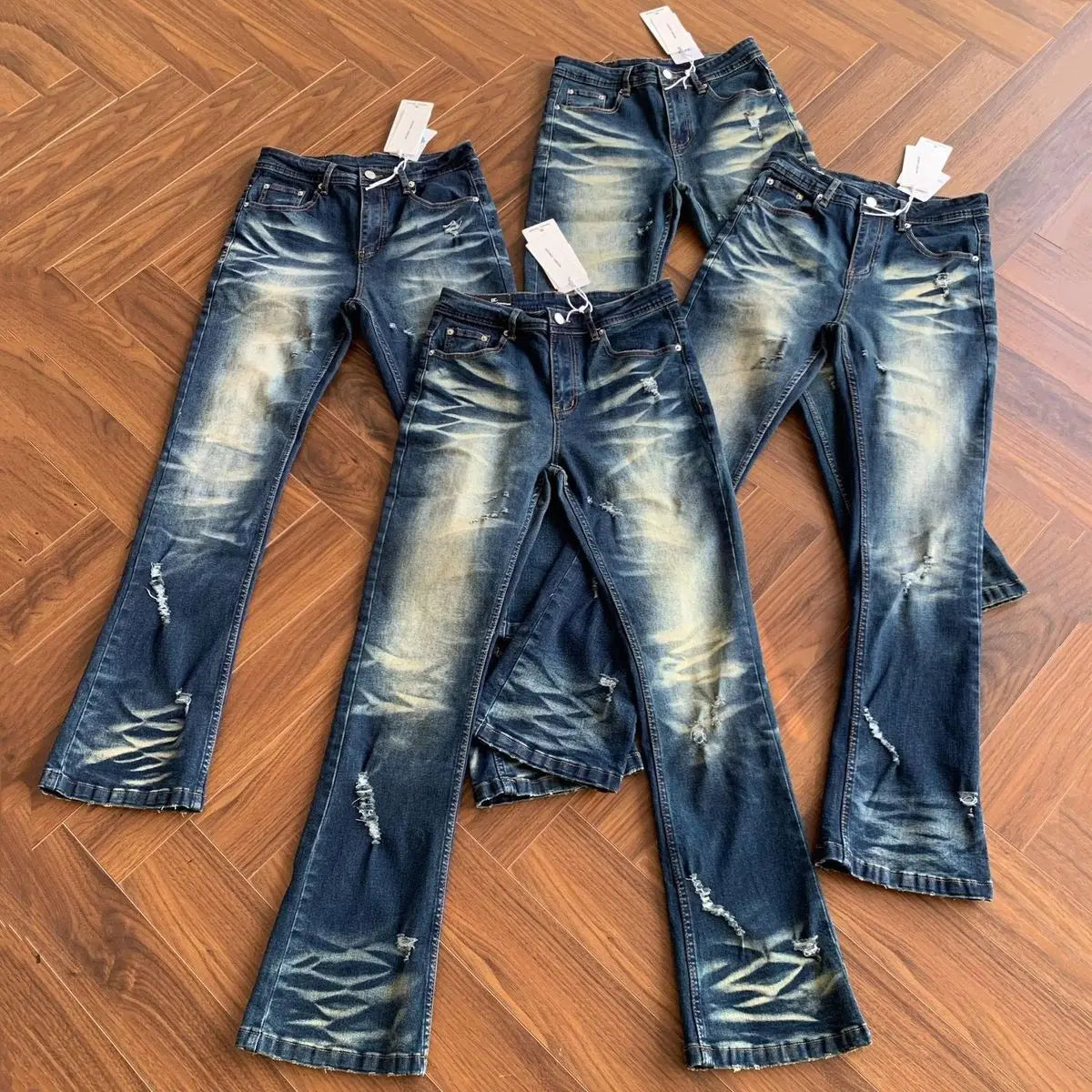 Washed Cat Beard Jeans