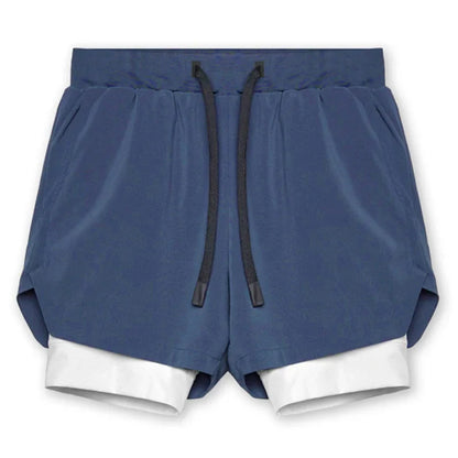 Men's Gyms Fitness 2 in 1 Quick Dry Shorts