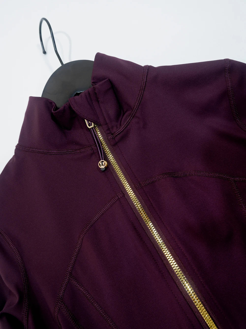Gold zipper jacket and yoga pants set