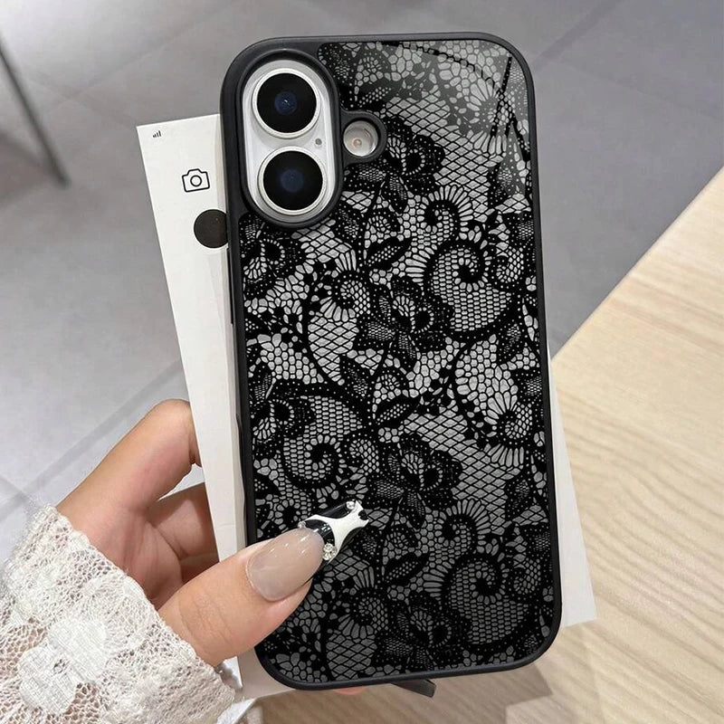Lace Pattern Silicone Cover For iPhone