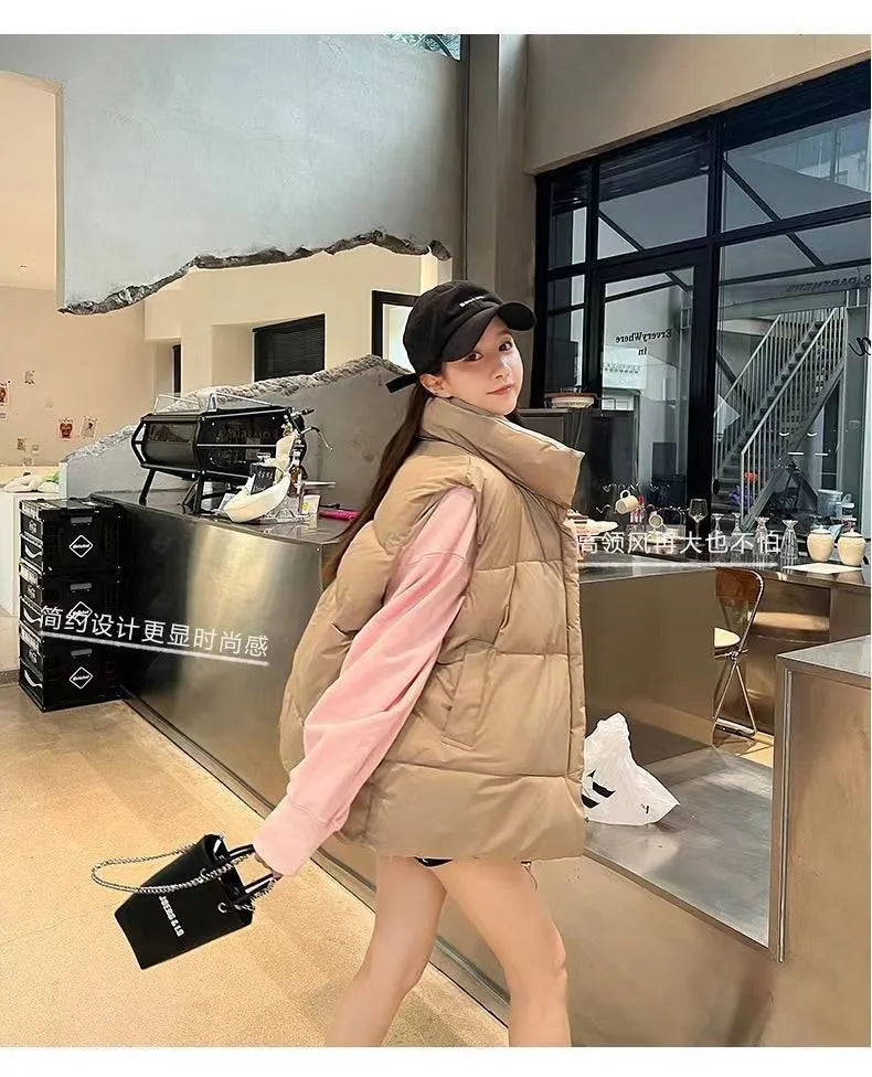 \Women's Stand Collar Zipper Vest