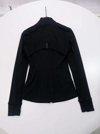 Gold zipper jacket and yoga pants set