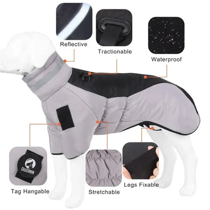 Reflective High Collar Warm Large Dog Coats