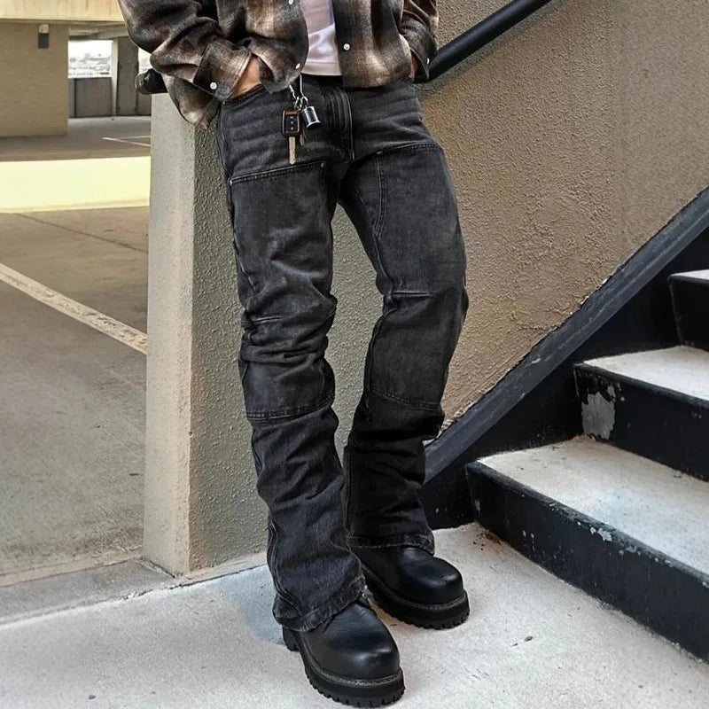 Men's Distressed Bootcut Jeans