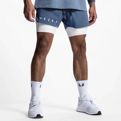 Men's Gyms Fitness 2 in 1 Quick Dry Shorts