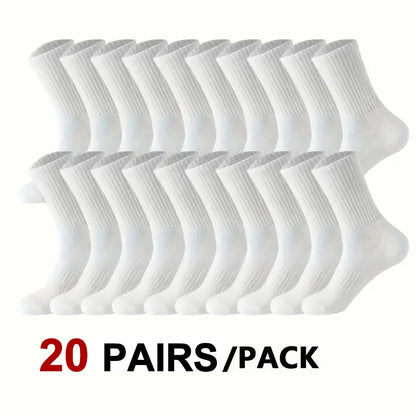 5/10/20 Pairs Neutral Solid Color Socks