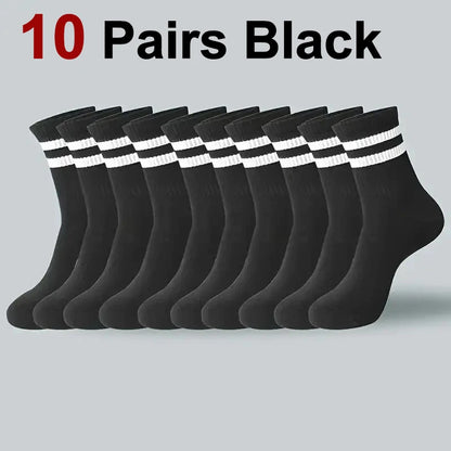 5/10/20 Pairs Neutral Solid Color Socks