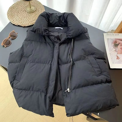 \Women's Stand Collar Zipper Vest