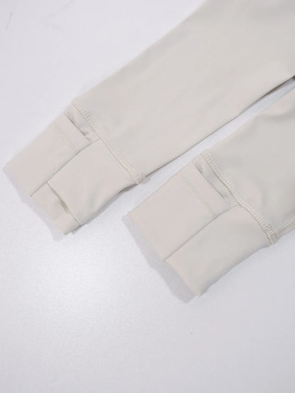 Gold zipper jacket and yoga pants set