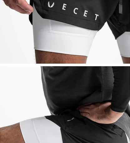 Men's Gyms Fitness 2 in 1 Quick Dry Shorts