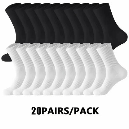 5/10/20 Pairs Neutral Solid Color Socks