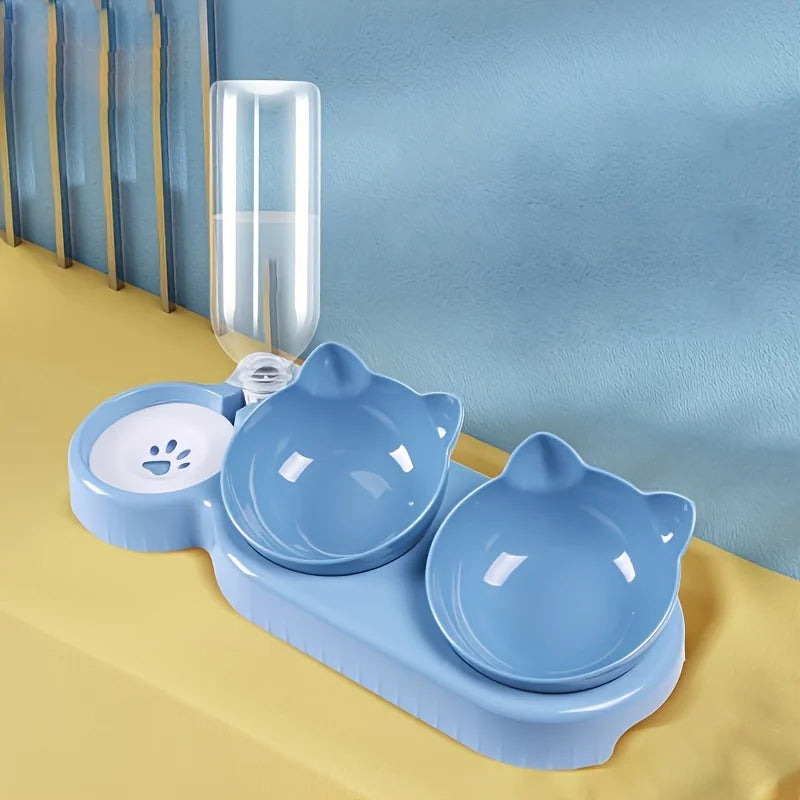 Pet Bowl with Water Feeder3-in-1 Ear Design