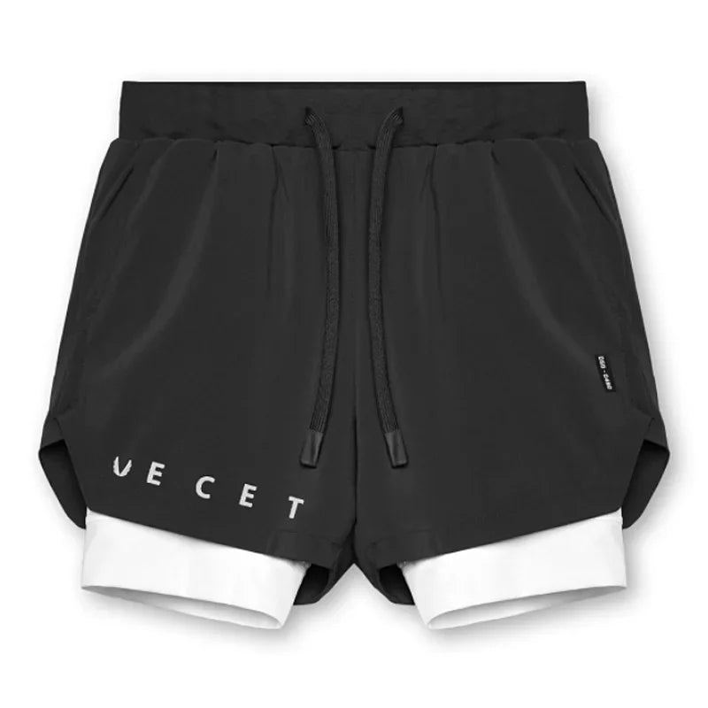 Men's Gyms Fitness 2 in 1 Quick Dry Shorts