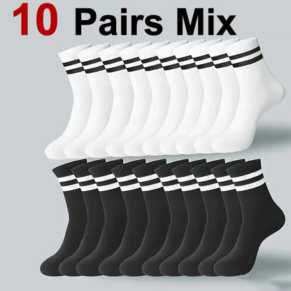 5/10/20 Pairs Neutral Solid Color Socks