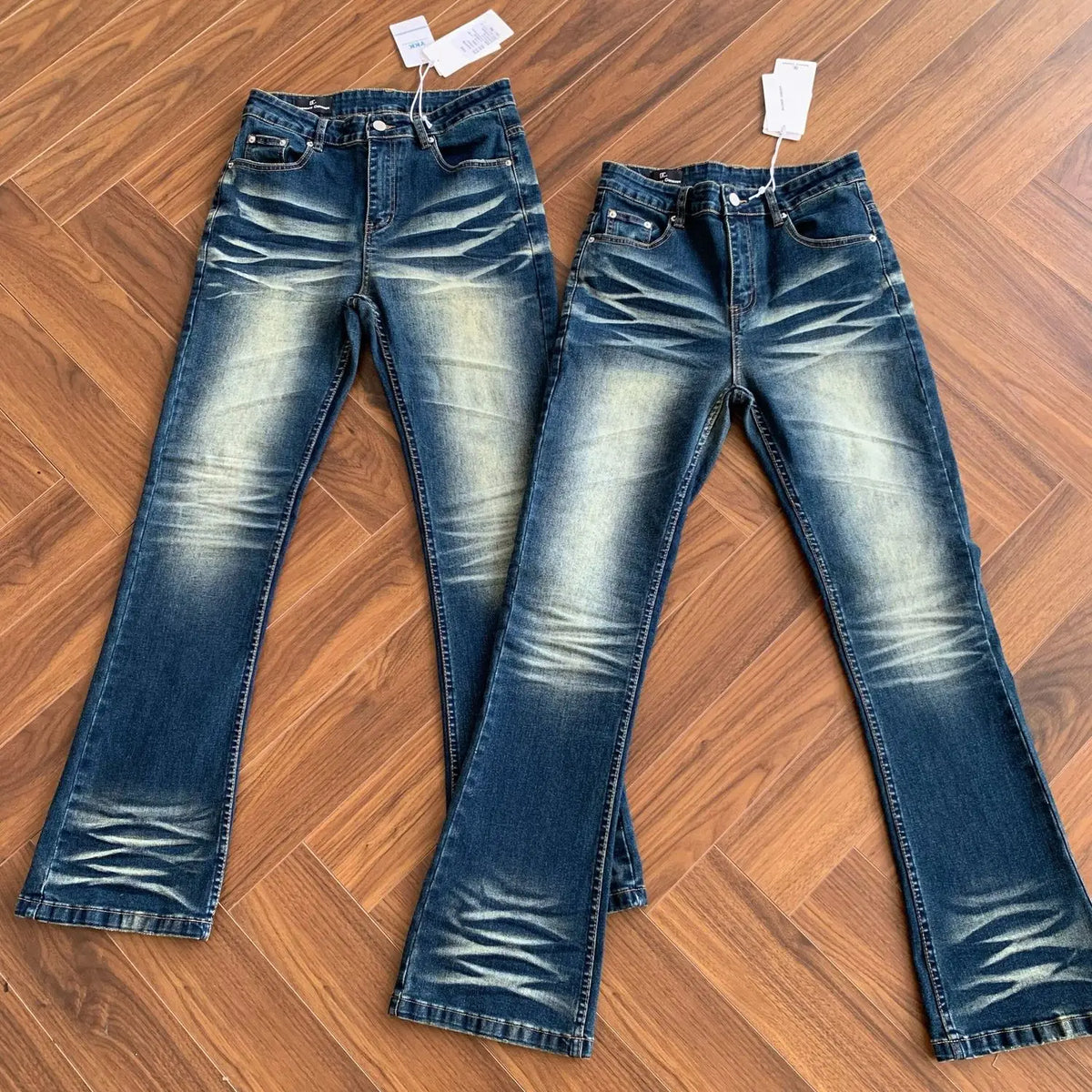 Washed Cat Beard Jeans