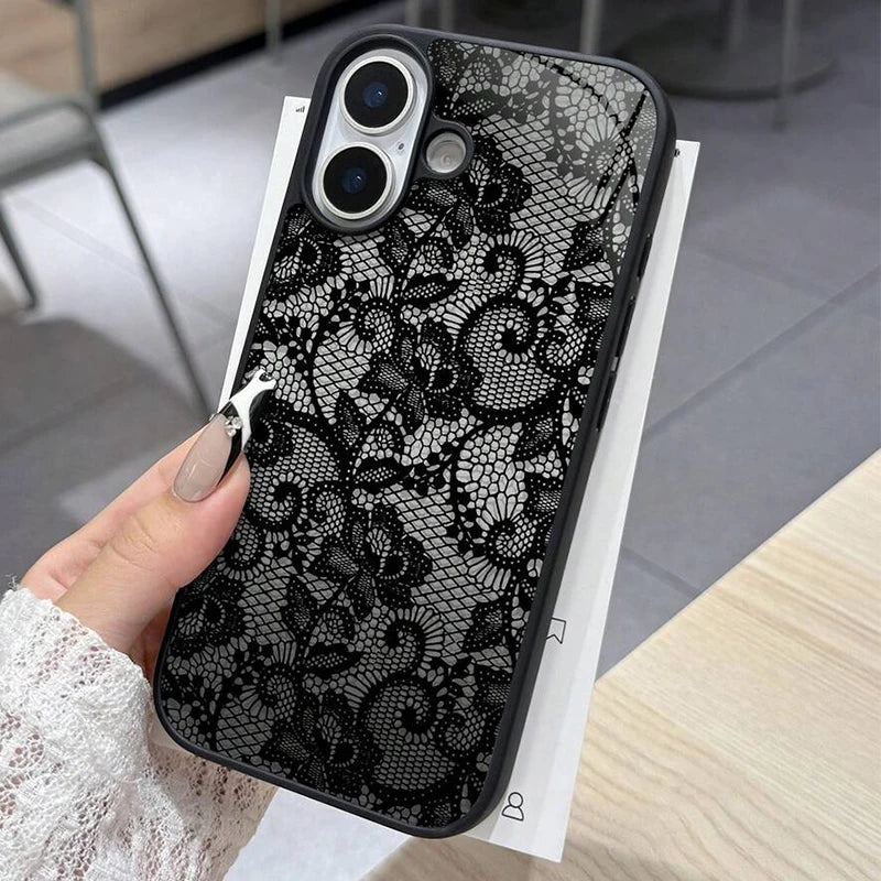 Lace Pattern Silicone Cover For iPhone