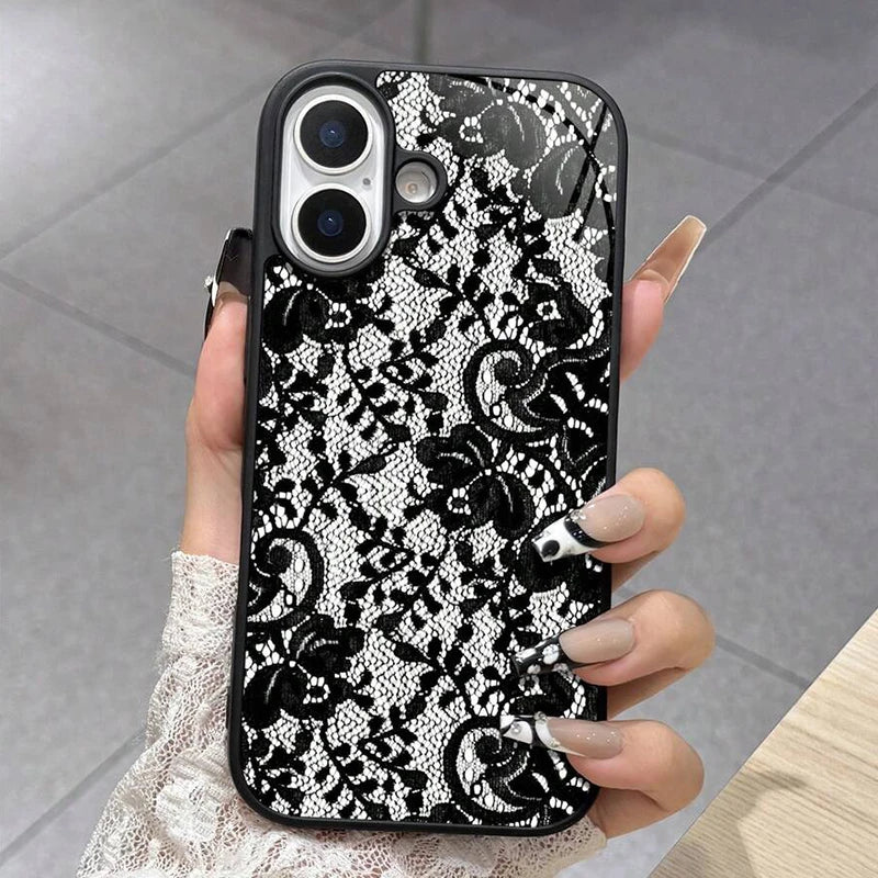Lace Pattern Silicone Cover For iPhone