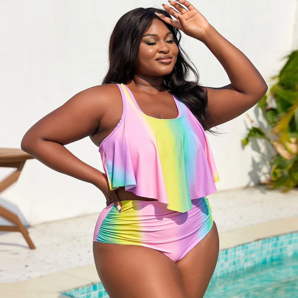Plus Size Push Up Floral Swimsuits