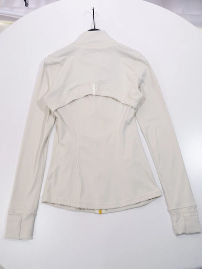 Gold zipper jacket and yoga pants set