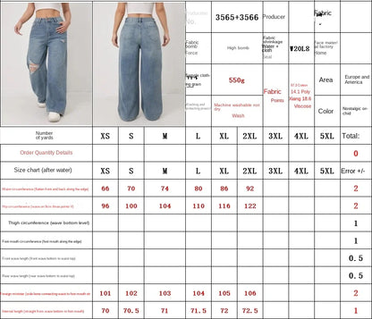 Women's Loose Fit Casual High Waist Jeans