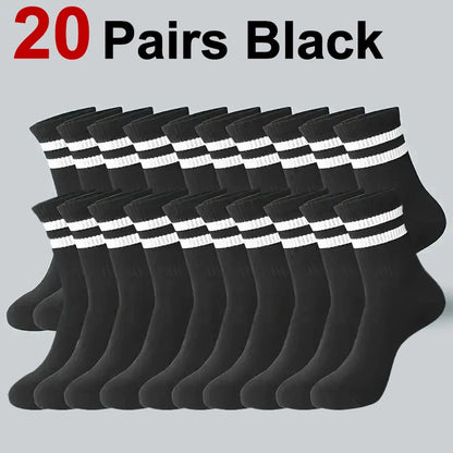 5/10/20 Pairs Neutral Solid Color Socks