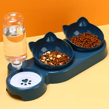 Pet Bowl with Water Feeder3-in-1 Ear Design
