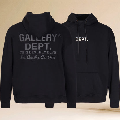 Pop Gallery Dept Hoodie with Letter Print