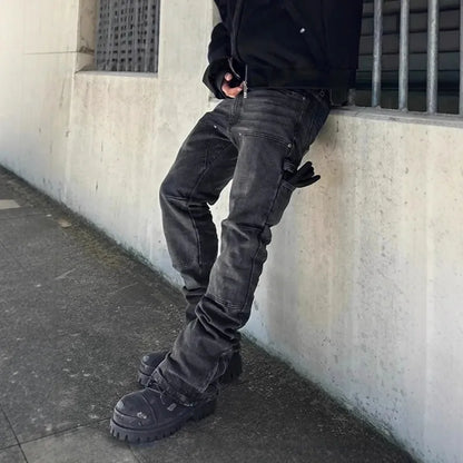 Men's Distressed Bootcut Jeans