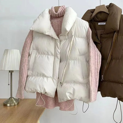 \Women's Stand Collar Zipper Vest