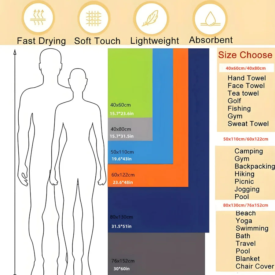 Multi-Purpose Fiber Sports Towel