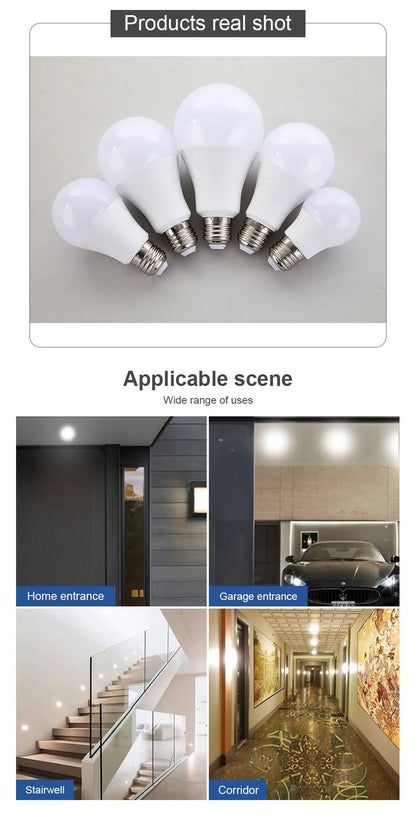 2pc Radar Motion Sensor Light 110V E26 LED