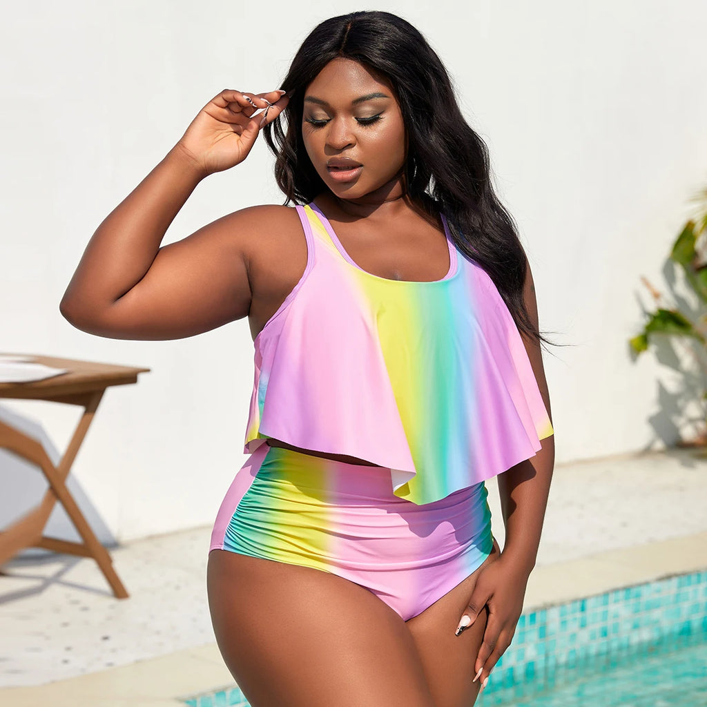Plus Size Push Up Floral Swimsuits