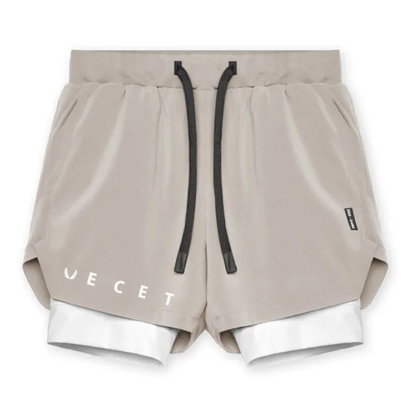 Men's Gyms Fitness 2 in 1 Quick Dry Shorts